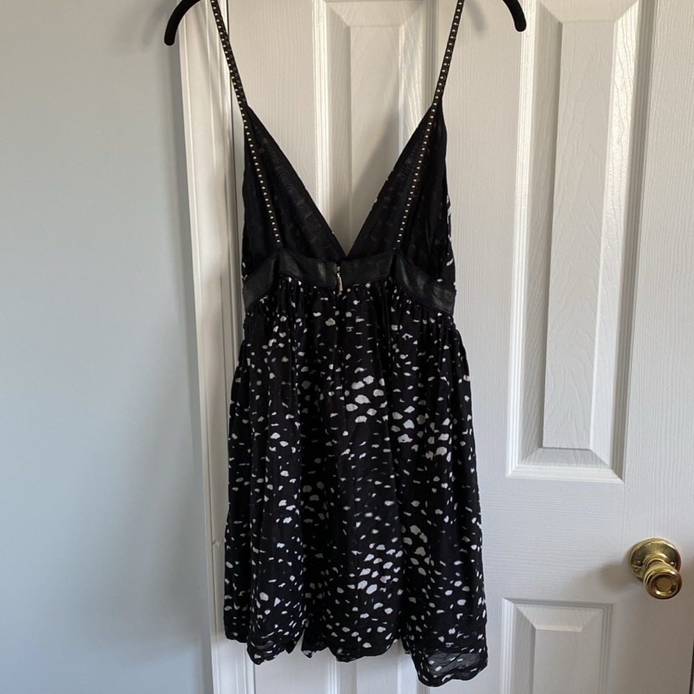 Bird by Juicy Couture Black and White Plunging Neckline Dress Women's Size 4 - Picture 5 of 9
